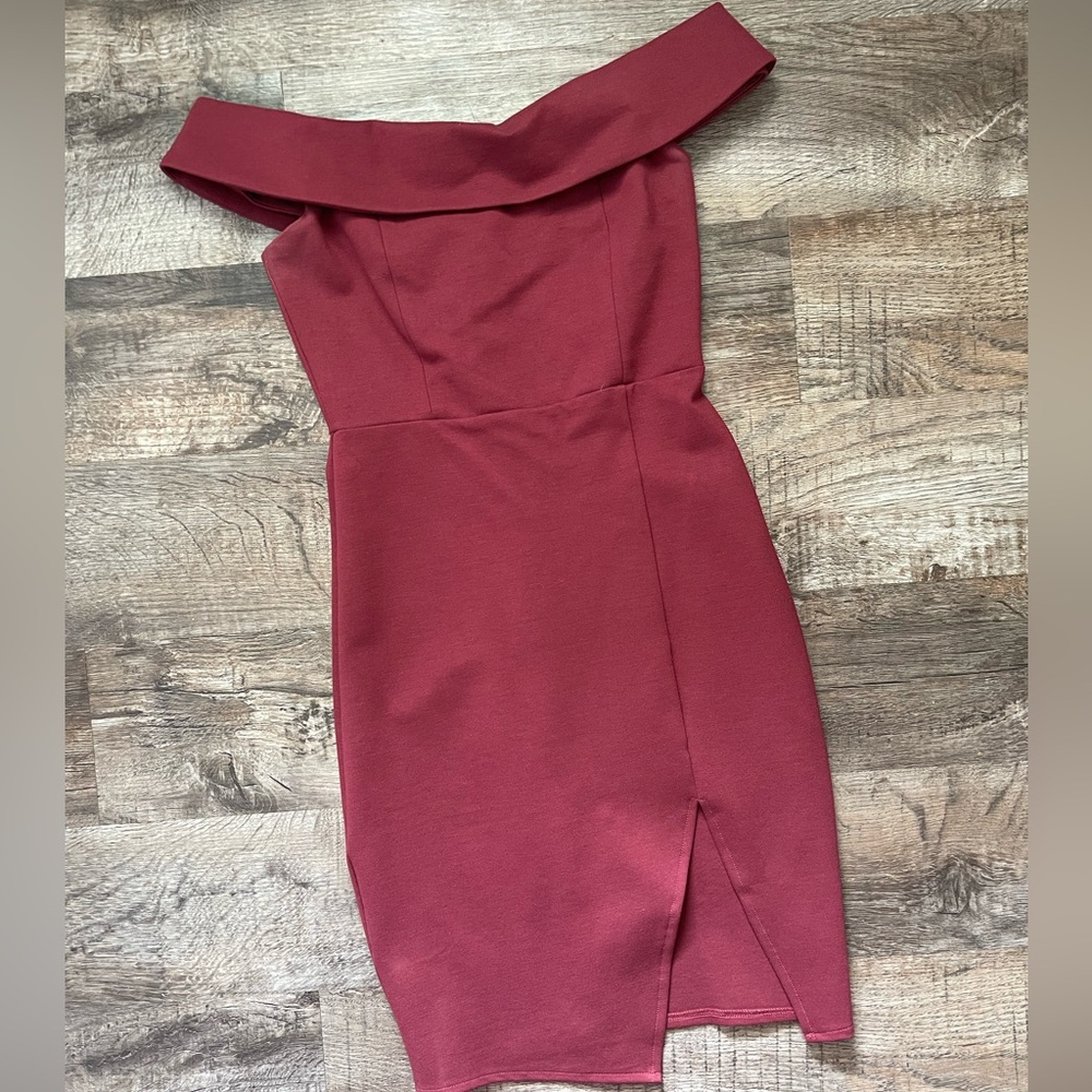 Lulus xs wine red off the shoulder dress